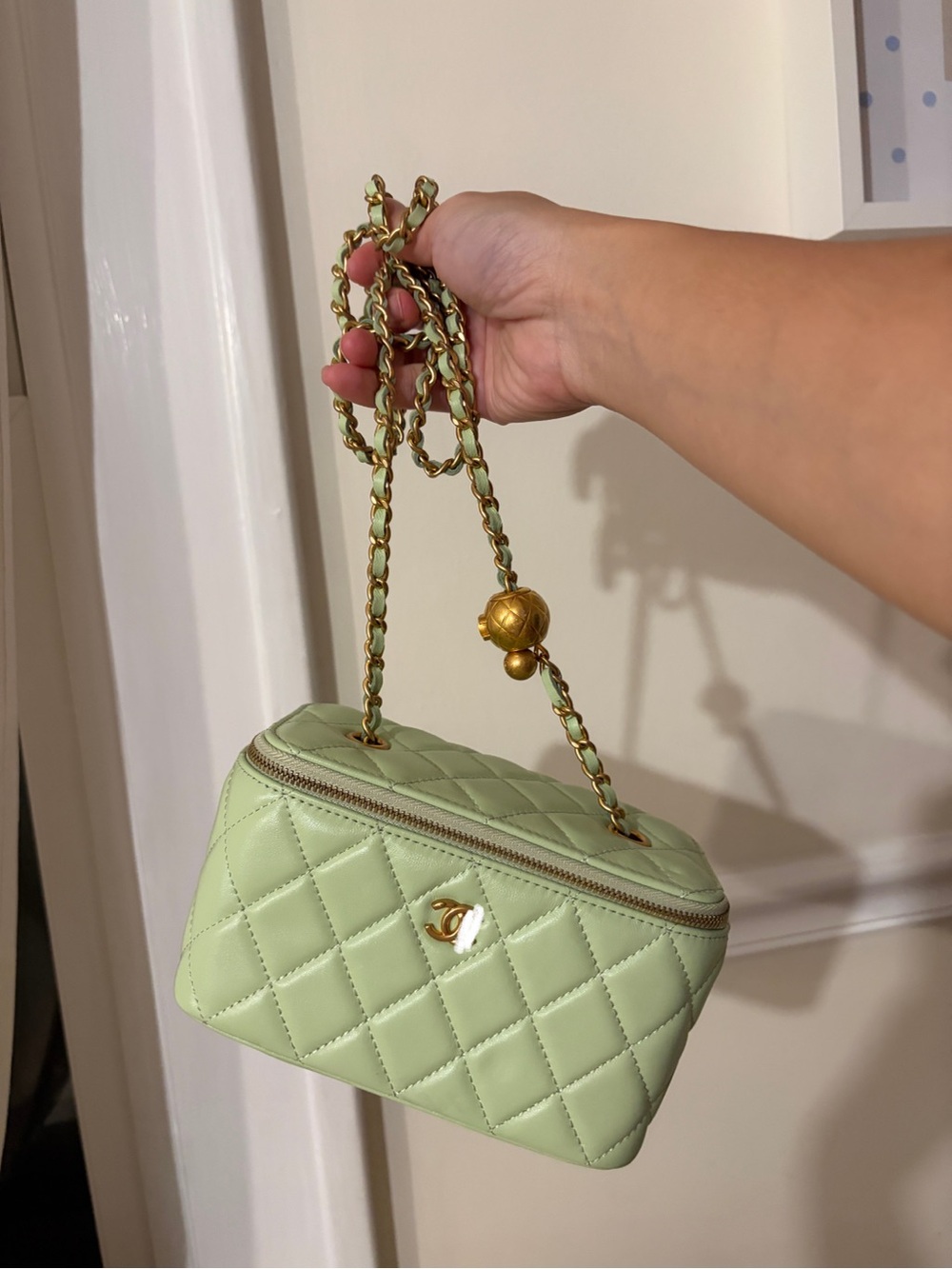 Mint Quilted Chain Shoulder Bag - Unbranded